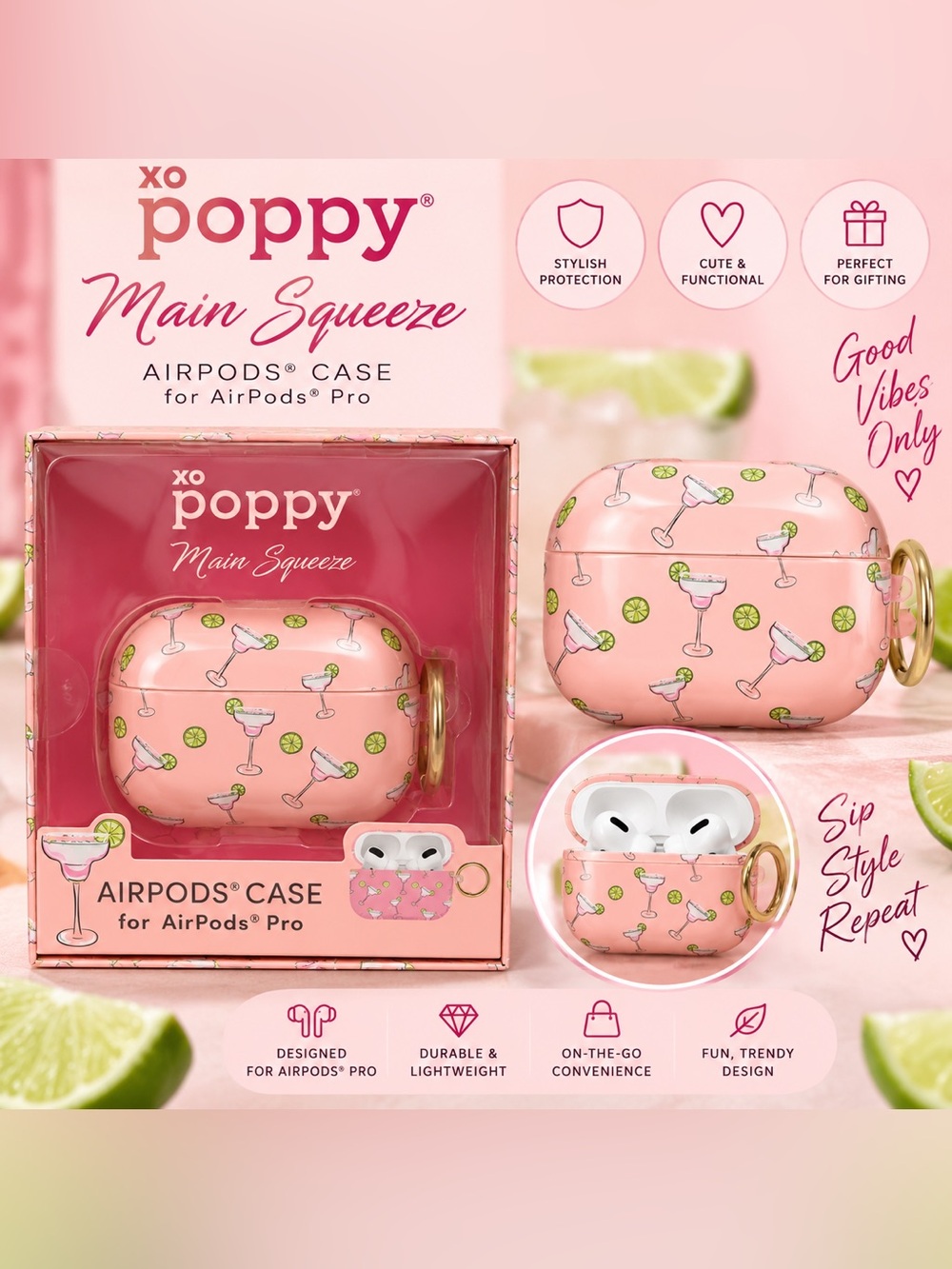 XO Poppy Main Squeeze AirPods Pro Case 🍹💗